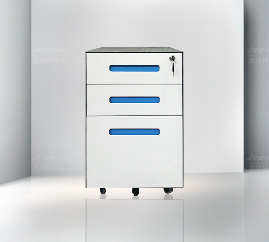 內(nèi)嵌式拉手三抽活動柜